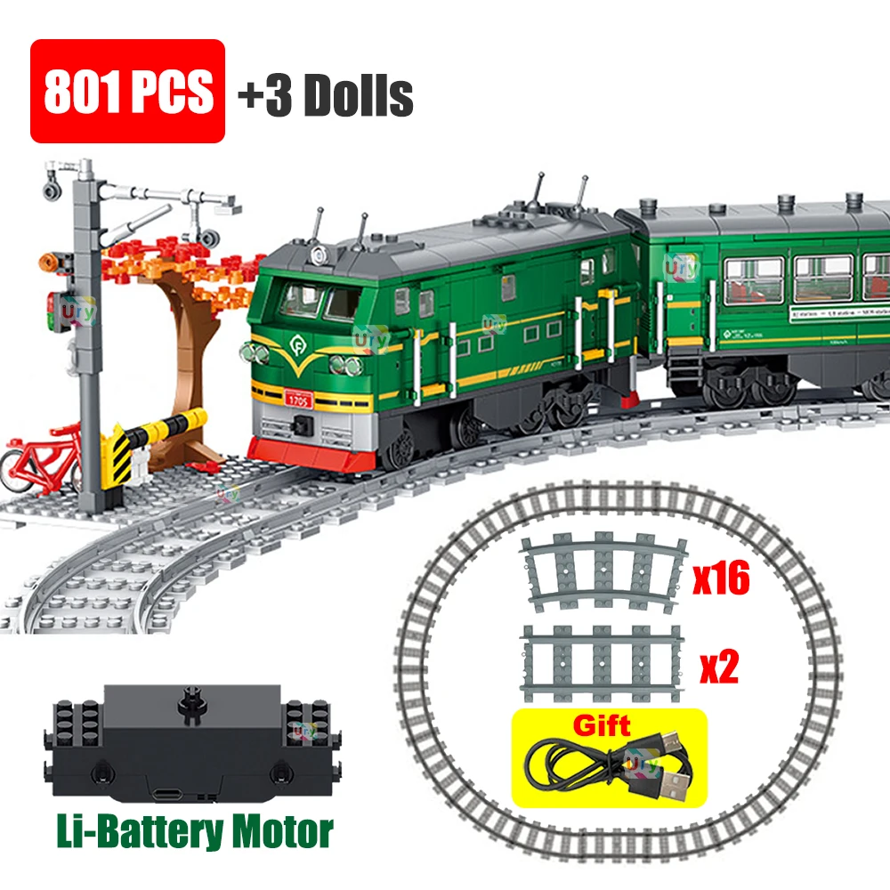 Lego Set City - Train à vapeur rétro vert technique,